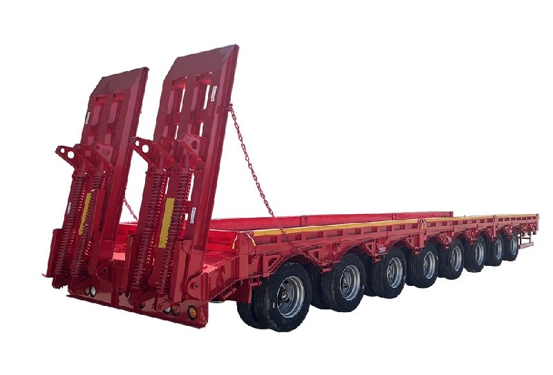 50-60 Ton 3 Axle Low Flat Bed Semi Trailer