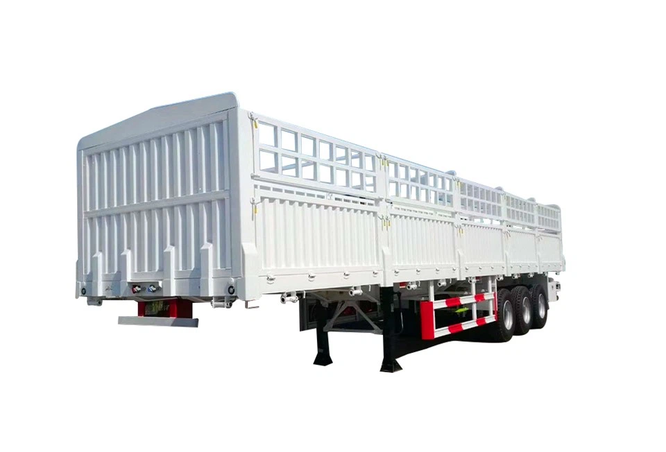 Tri Axles Fence Cargo Semi Trailer Truck